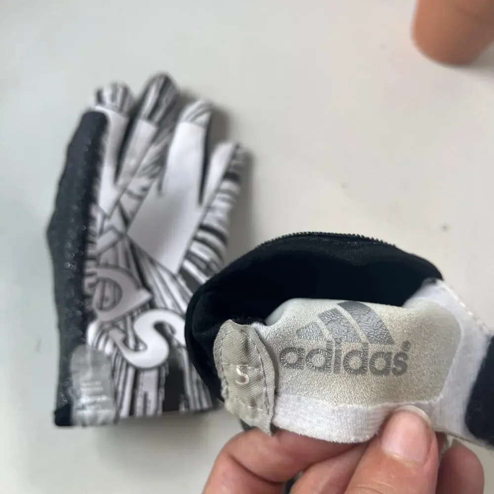 Adidas Adizero 5 Star 7.0 Football Reciever Mens Gloves Sz S Black White Grip